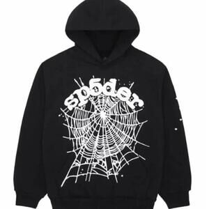 Sp5der Black White Web Hoodie - Large